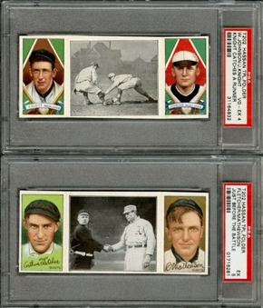 1912 T202 Hassan Triple Folders Hall of Famers PSA-Graded Pair (2 Different) Including Johnson and Mathewson
